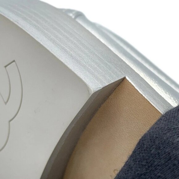 CHANEL CC logo loafers Size 37C Leather Silver - Picture 13 of 16